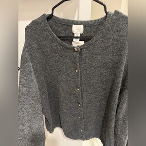 Gray Button-Up Sweater